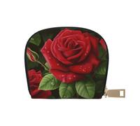 Red Rose 2 Sac à cartes semi-circulaire en cuir, compact et pratique, facile à ranger, blanc, Taille unique