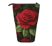 Red Rose 2 Trousse à crayons rétractable verticale, facile à utiliser, taille réglable selon les besoins, Noir , Taille unique, Cartable