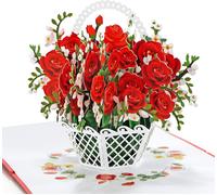 Red Rose - Carte Fete Des Meres, Carte D'anniversaire Pour Femme, Carte Pop-Up, Carte De Fete Des Mères, Cartes De V?ux Fleuries, Carte 3d Pop-Up Pour Grand-Mère, Mamanus8-34fr