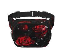 Red Rose Lot de 3 sacs banane tendance pour entraînement course à pied, voyage, randonnée, Noir , Taille unique
