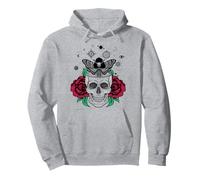 Red Rose Moon Skull Caniche Mite Sweat à Capuche