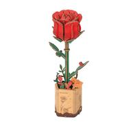Red Rose / Rose rouge - Puzzle 3D en bois ROWOOD