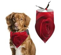 Red Rose2 Bandana triangulaire lavable en polyester pour chien et chat de taille moyenne et grande