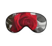 Red Rose2 Masque de sommeil doux et confortable avec sangle réglable pour homme et femme