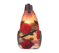 Red Roses at Sunset Sac à bandoulière décontracté durable grande capacité léger et respirant Convient pour divers lieux de plein air