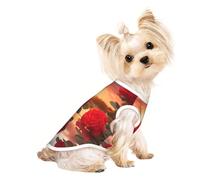 Red Roses at Sunset T-shirt respirant sans manches pour petits chiens et chats, doux, confortable, élégant