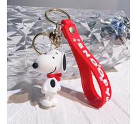 (Red Scarf Snoopy)Porte-clés style américain Snoopy créatif Charlie marron sac décoration cadeau d'anniversaire