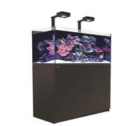 RED SEA-Aquarium eau de mer avec un meuble coloris noir certifié FSC Reefer™ Deluxe XL 425 Red Sea - 120 x 57,5 x 142 cm