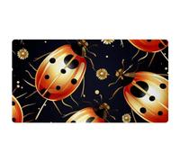 Red Seven Star Ladybug-123 Tapis de cuisine de luxe pour sol, lavable en machine et imperméable, séchage rapide, antidérapant, motif rétro vintage