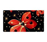Red Seven Star Ladybug-180 Tapis de cuisine de luxe pour sol, lavable en machine et imperméable, séchage rapide, antidérapant, motif rétro vintage
