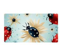 Red Seven Star Ladybug-192 Tapis de cuisine de luxe pour sol, lavable en machine et imperméable, séchage rapide, antidérapant, motif rétro vintage