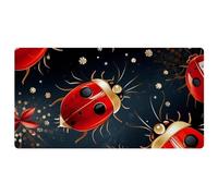 Red Seven Star Ladybug-204 Tapis de cuisine de luxe pour sol, lavable en machine et imperméable, séchage rapide, antidérapant, motif rétro vintage