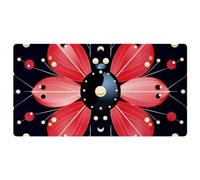 Red Seven Star Ladybug-81 Tapis de cuisine de luxe pour sol, lavable en machine et imperméable, séchage rapide, antidérapant, motif rétro vintage