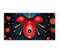 Red Seven Star Ladybug-9 Tapis de cuisine de luxe pour sol, lavable en machine et imperméable, séchage rapide, antidérapant, design rétro vintage