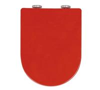 Red, siège de toilette PP avec couvercle de serre calme, siège de toilette à fermeture lente avec charnières à débit rapide, charnière réglable à 360 °, support supérieur, facile à installer et