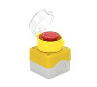 Red Sign Push Button Switch Mushroom Head Emergency Stop Button 10A Shell with Protection Cover AUOQKQUT