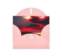 Red Sky At Night Cartes cadeaux d'anniversaire unisexes avec enveloppes Motif ciel étoilé