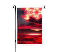Red Sky At Night Drapeau double face résistant aux intempéries 71 x 102 cm, bannière décorative saisonnière pour jardin, cour et porche