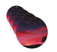 Red Sky at Night Lot de 4 cartes désodorisantes pour voiture étoilée pour homme et femme - Accessoires de voiture mignons - Diffuseur de parfum durable à suspendre - Tablettes d'aromathérapie pour
