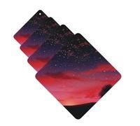 Red Sky at Night Lot de 4 cartes désodorisantes pour voiture étoilée pour homme et femme - Accessoires de voiture mignons - Diffuseur de parfum durable à suspendre - Tablettes d'aromathérapie pour