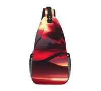 Red Sky At Night Sac à bandoulière imprimé étoilé pour homme et femme pour le quotidien, les voyages, la randonnée, la course à pied en plein air