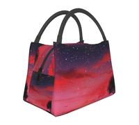Red Sky at Night Sac à déjeuner isotherme pour homme et femme - Sac fourre-tout réutilisable et étanche avec poches latérales - Grand sac à repas pour le travail, les voyages en plein air