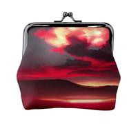 Red Sky at Night Starry Print Porte-monnaie pour femme Petites pochettes avec serrure à baiser, pour pièces de monnaie, cartes, petits objets