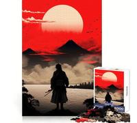 Red Sky for The Samurai Puzzle Difficile pour Adultes 1000 pièces Jeu intellectuel Temps de détente Découpe de qualité Cadeau Exquis (38x52cm)