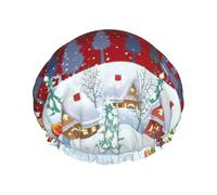 Red Sky Snow Flake Bonnet de douche multi-scènes et multi-usages double couche imperméable pour adultes, enfants, hommes et femmes.