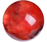 Red Smelt Quartz Crystal Ball, Ruby Sphere with Wood Stand,Melting Gemstone Orb for Witchcraft Home Decor Gifts,7.5"(19cm)