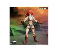 Boss Fight Studio Hero H.A.C.K.S.Red Sonja Figurine articulée à collectionner et personnalisable avec pièces et accessoires interchangeables Échelle 1/18