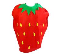 Red Strawberry Unisex School Play Party Costume Children Clothing Fruit Outfit (Red)