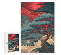 Red Sunset Pine Tree Art Print Puzzle 1000 Pièces Educa Jouet en Bois Cadeau Unique Décoration Intérieure Jeu Éducatif Challenge Toy Adultes Et Enfants À Partir De 14 Ans 1000 PCS