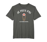 RED T-Shirt Je peux pas, j'ai soirée sushis - Unisex-Adultes - Manche courte - T-shirt - Noir - S