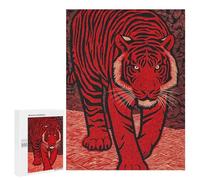 Red Tiger Art Print Puzzle 1000 Pièces Educa Jouet en Bois Cadeau Unique Décoration Intérieure Jeu Éducatif Challenge Toy Adultes Et Enfants À Partir De 14 Ans 500 PCS