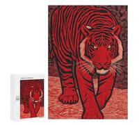 Red Tiger Art Print Puzzle 1000 Pièces Educa Jouet en Bois Cadeau Unique Décoration Intérieure Jeu Éducatif Challenge Toy Adultes Et Enfants À Partir De 14 Ans 300 PCS