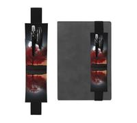 Red Tree Lake Moon Porte-stylo en cuir synthétique pour carnet, marque-page amovible, élastique - Peut contenir 2 à 3 stylos, noir