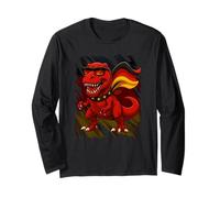 Red Trex Drapeau de l'Allemagne Dinosaure Garçons Filles Enfants Manche Longue