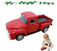 Red Truck Christmas Decor Scale 1:32 Vintage Truck Table Decor 5inch Metal Trucks Planter Decorative Tabletop Storage pour la récolte de Noël Jour de Thanksgiving, Vintage