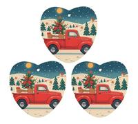 Red Truck Lot de 3 désodorisants de Noël à suspendre pour voiture, maison, bureau, style noir