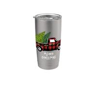 Red Truck with Christmas Tree Vintage Gifts Merry Christmas Gobelet isotherme en acier inoxydable double paroi