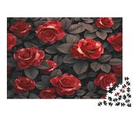 Red Vagues mouettes Puzzles 1000 Pièces Cadeau Unique Pétales Rouges Vivants Challenge Toy pour Adultes Et Enfants À Partir De 12 Ans 1000pcs (75x50cm)