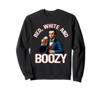 Red White And Boozy Funny President du 4 juillet avec de la bière Sweatshirt