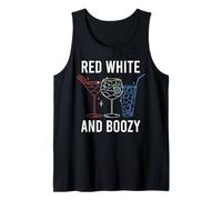 Red White and Boozy Funny USA Party Drinking Tee Débardeur