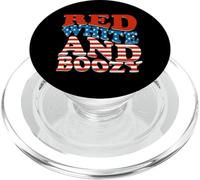 Red White and Boozy Funny USA Party Drinking Tee PopSockets PopGrip pour MagSafe