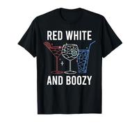 Red White and Boozy Funny USA Party Drinking Tee T-Shirt