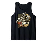 Red White and Brap Motocross USA Vintage Débardeur