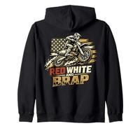 Red White and Brap Motocross USA Vintage Sweat à Capuche