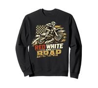 Red White and Brap Motocross USA Vintage Sweatshirt