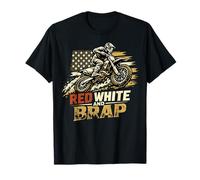 Red White and Brap Motocross USA Vintage T-Shirt